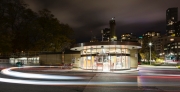 TORONTO, CANADA - NOVEMBER 6 , 2015: Rosedale subway station in Toronto at night.